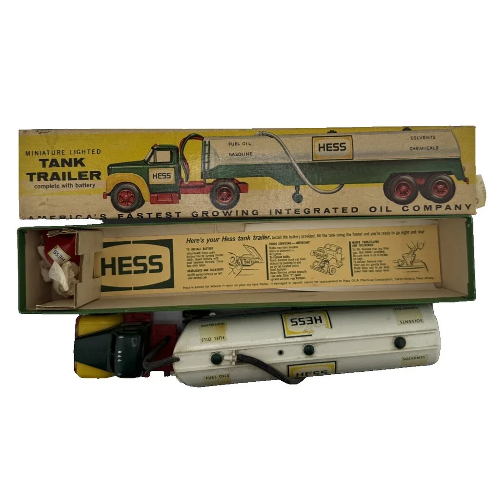 1964/65 Hess Tanker Truck,Complete in Box card, Funnel & Inserts Marx Toys